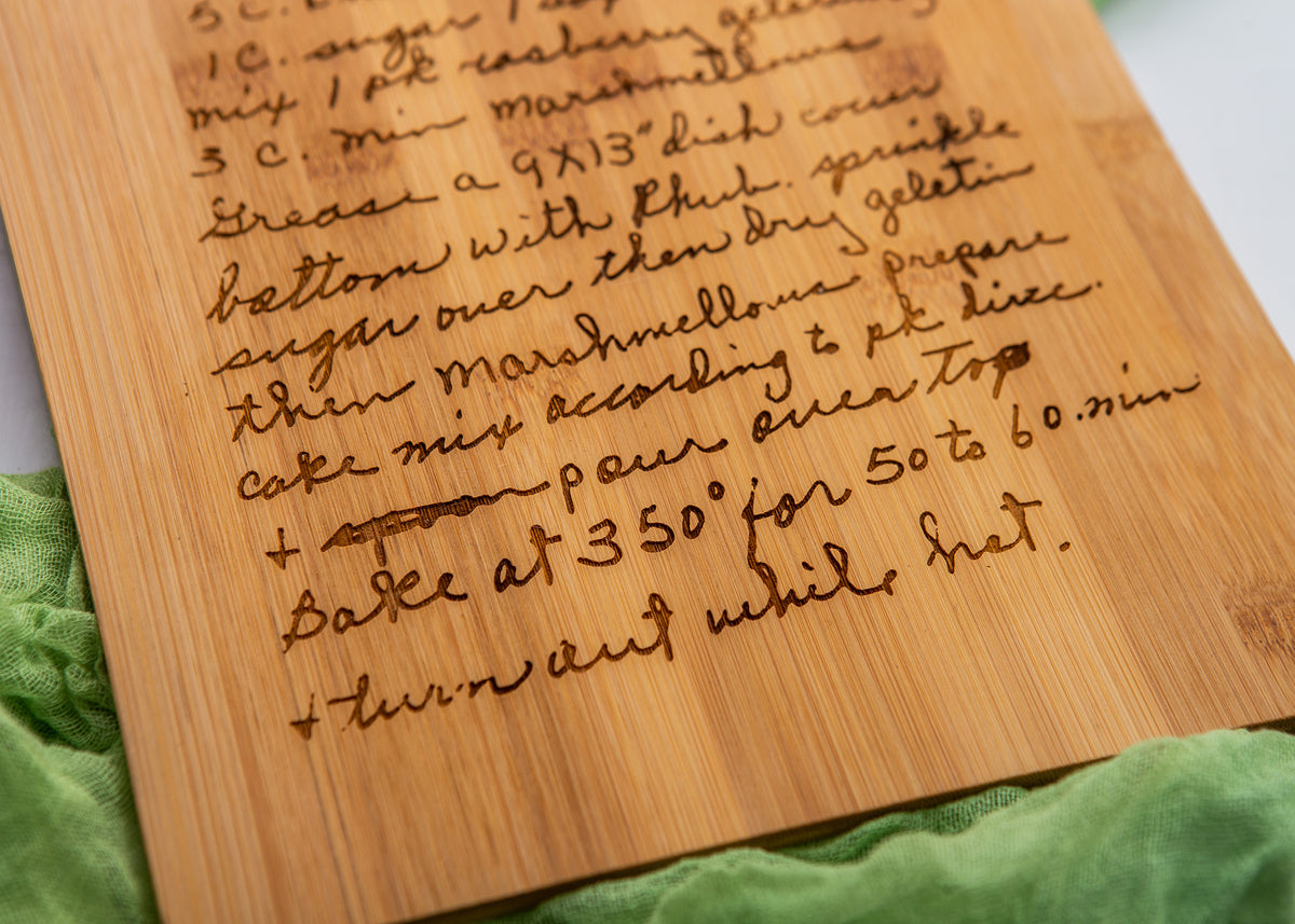 Handwritten Recipe Cutting Board in Alexandria MN - Broadway Floral