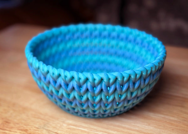 Handcrafted 3D Printed Knitted Bowl | 6.5" Diameter | Home Decor Accent