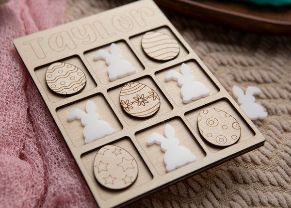 Easter Tic-Tac-Toe game board set.
