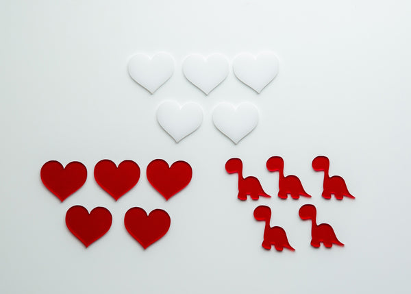 Valentine's Tic-Tac-Toe game board set.