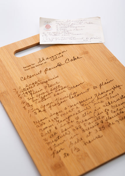 Recipe Cutting Board - Engraved Handwritten Recipe