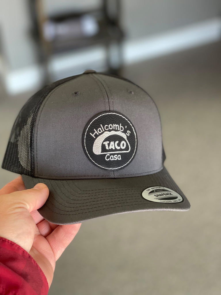 Trucker Hat with Laser Engraved Leather Patch – Personalized Engraving
