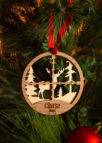 In The Crosshairs Deer Hunting Christmas Ornament