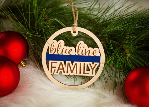 Blue Line Family Christmas Ornament
