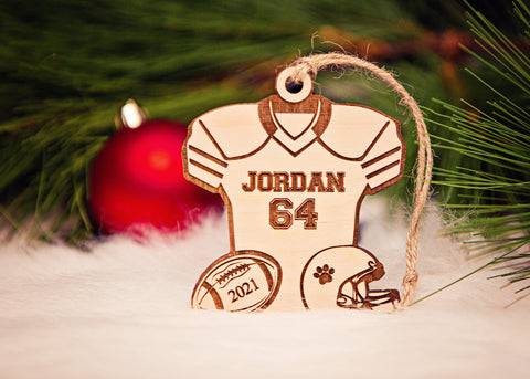 Football Player Christmas Ornament